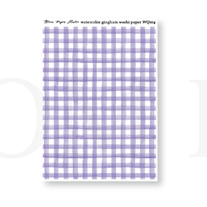WQ104 Watercolor Gingham Washi Paper Journaling Stickers