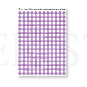 WQ106 Watercolor Gingham Washi Paper Journaling Stickers