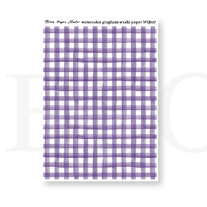 WQ107 Watercolor Gingham Washi Paper Journaling Stickers