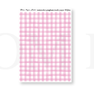 WQ114 Watercolor Gingham Washi Paper Journaling Stickers