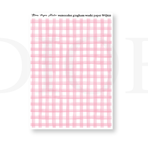 WQ122 Watercolor Gingham Washi Paper Journaling Stickers