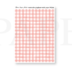 WQ125 Watercolor Gingham Washi Paper Journaling Stickers