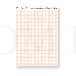 WQ134 Watercolor Gingham Washi Paper Journaling Stickers