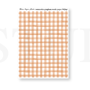 WQ141 Watercolor Gingham Washi Paper Journaling Stickers