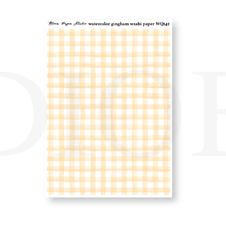 WQ142 Watercolor Gingham Washi Paper Journaling Stickers