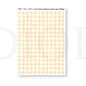 WQ142 Watercolor Gingham Washi Paper Journaling Stickers