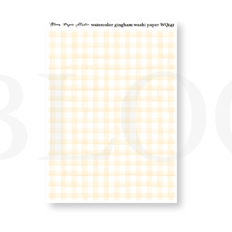 WQ143 Watercolor Gingham Washi Paper Journaling Stickers