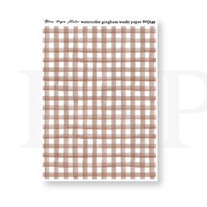 WQ149 Watercolor Gingham Washi Paper Journaling Stickers