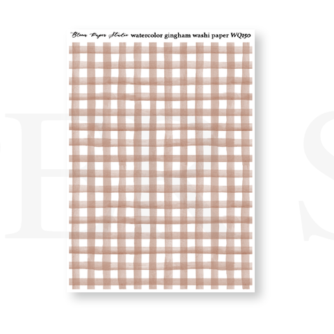 WQ150 Watercolor Gingham Washi Paper Journaling Stickers