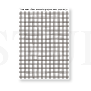 WQ151 Watercolor Gingham Washi Paper Journaling Stickers