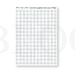 WQ153 Watercolor Gingham Washi Paper Journaling Stickers