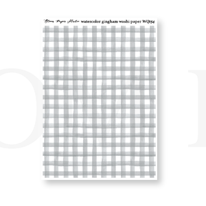 WQ154 Watercolor Gingham Washi Paper Journaling Stickers