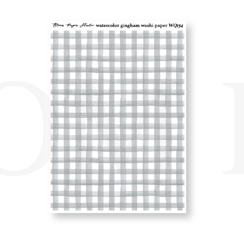 WQ154 Watercolor Gingham Washi Paper Journaling Stickers