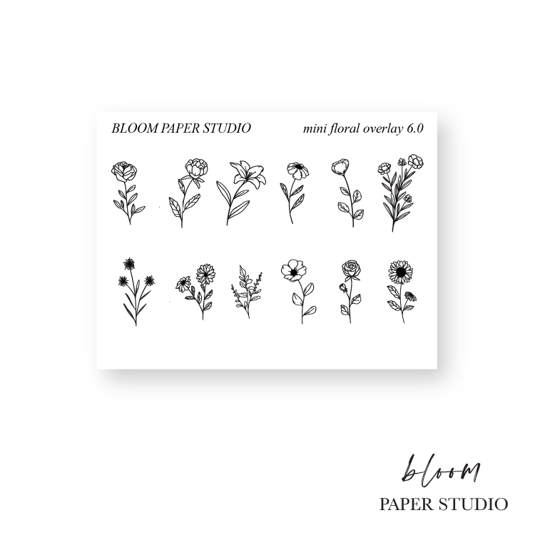 Foiled Mini Overlay Floral Stickers 6.0
