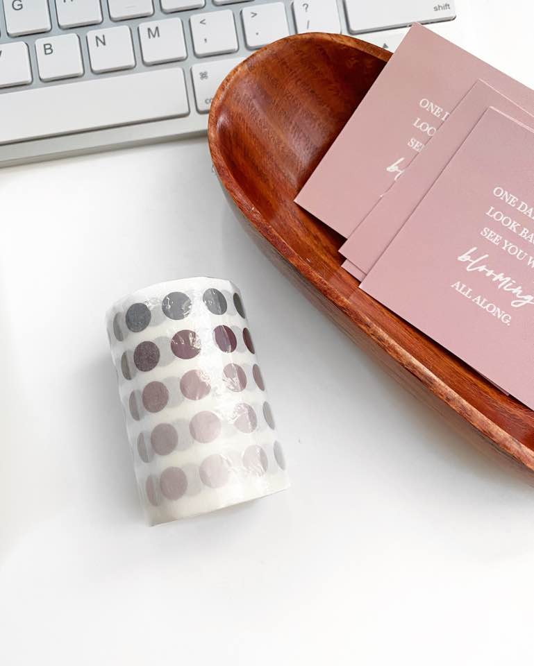 Transparent Dot Stickers - Oak