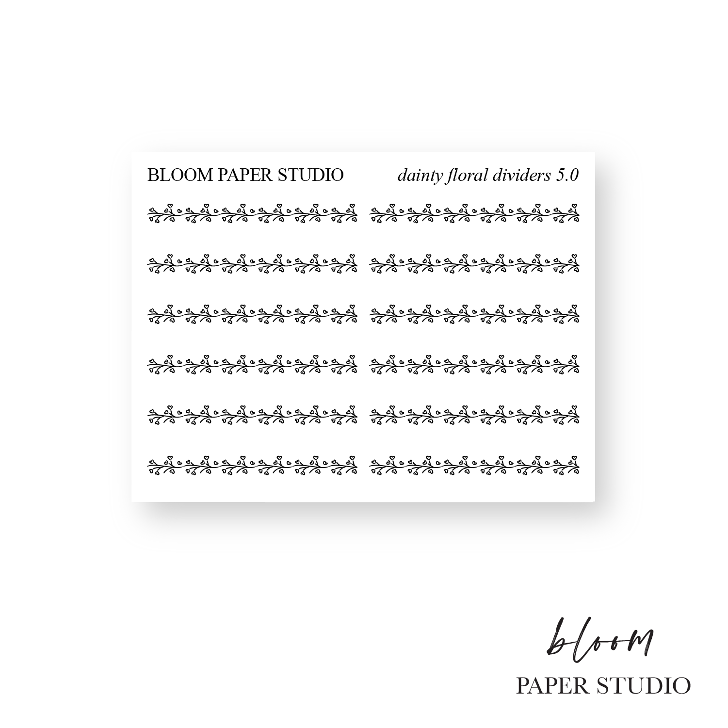 Foiled Dainty Floral Divider Stickers 5.0