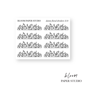 Foiled Dainty Floral Divider Stickers 11.0