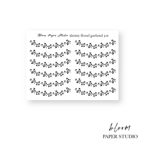 Foiled Dainty Floral Garland Stickers 8.0