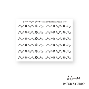 Foiled Dainty Floral Divider Stickers 18.0