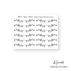 Foiled Dainty Floral Divider Stickers 16.0