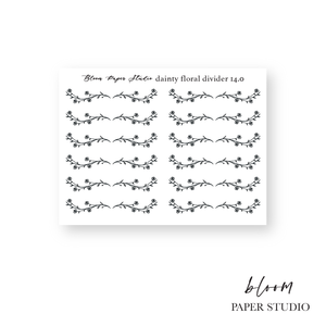 Foiled Dainty Floral Divider Stickers 14.0