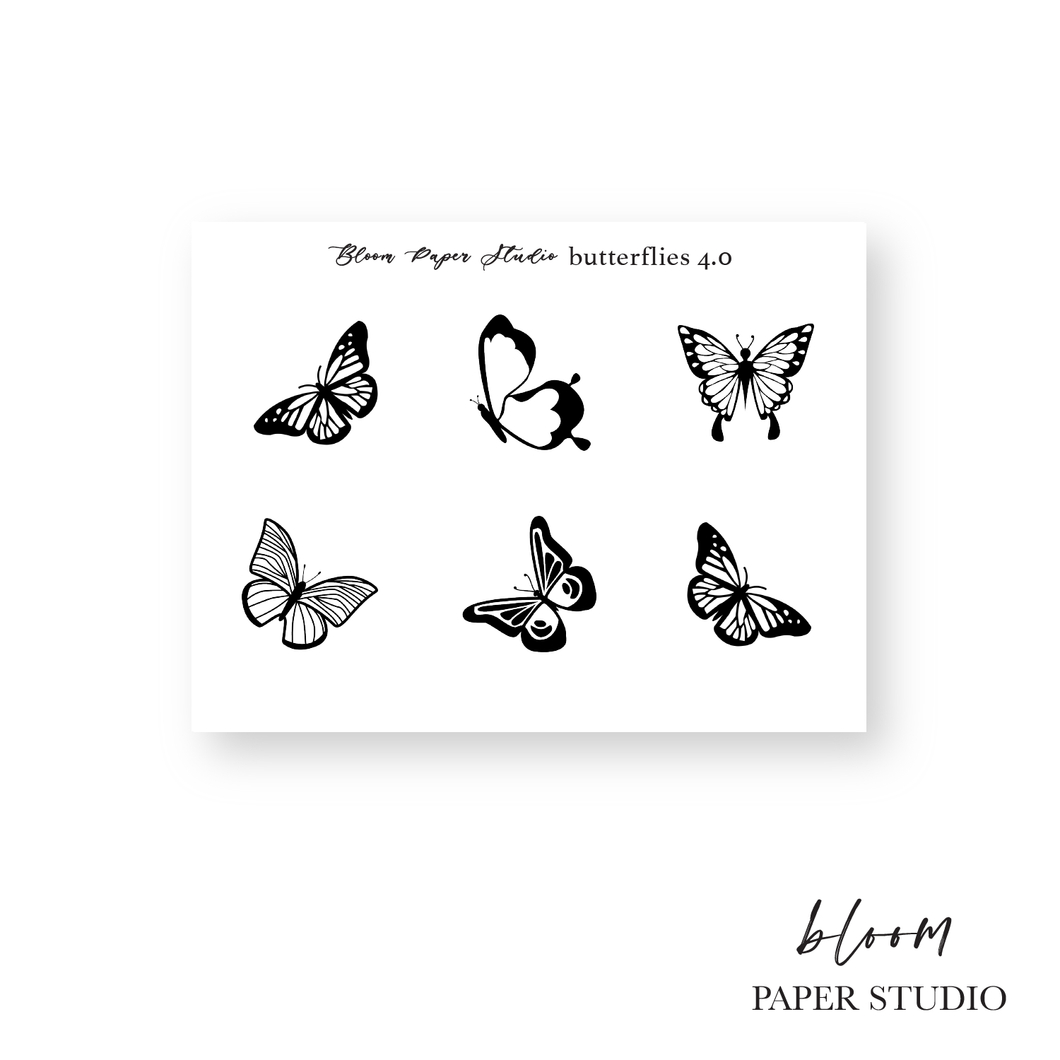 Foiled Butterflies Stickers 4.0