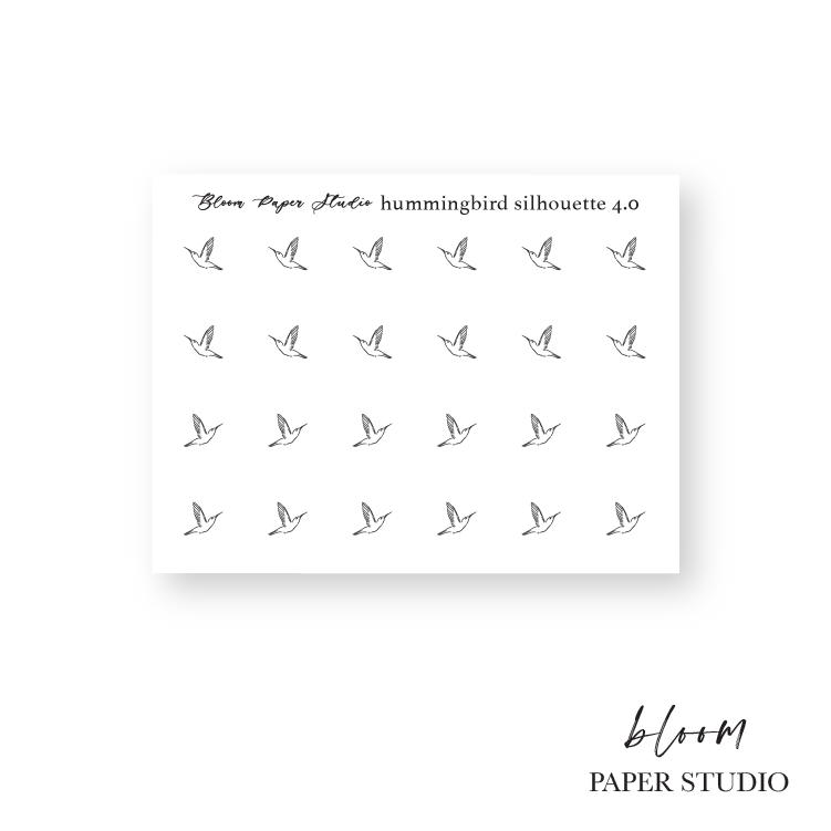 Foiled Hummingbird Stickers 4.0