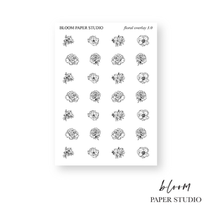 Foiled Floral Overlay Planner Stickers 3.0