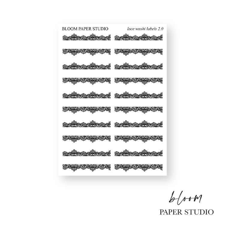 Foiled Lace Label Planner Stickers 2.0