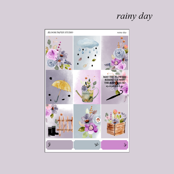 Rainy Day Foiled Planner Sticker Kit