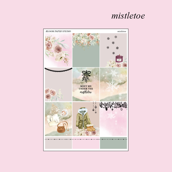 Mistletoe Foiled Planner Sticker Kit