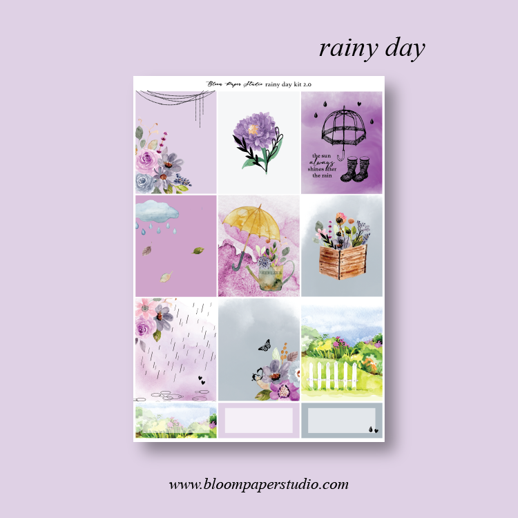 Rainy Day 2.0 Foiled Planner Sticker Kit