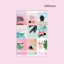Load image into Gallery viewer, Hibiscus Foiled Planner Sticker Kit

