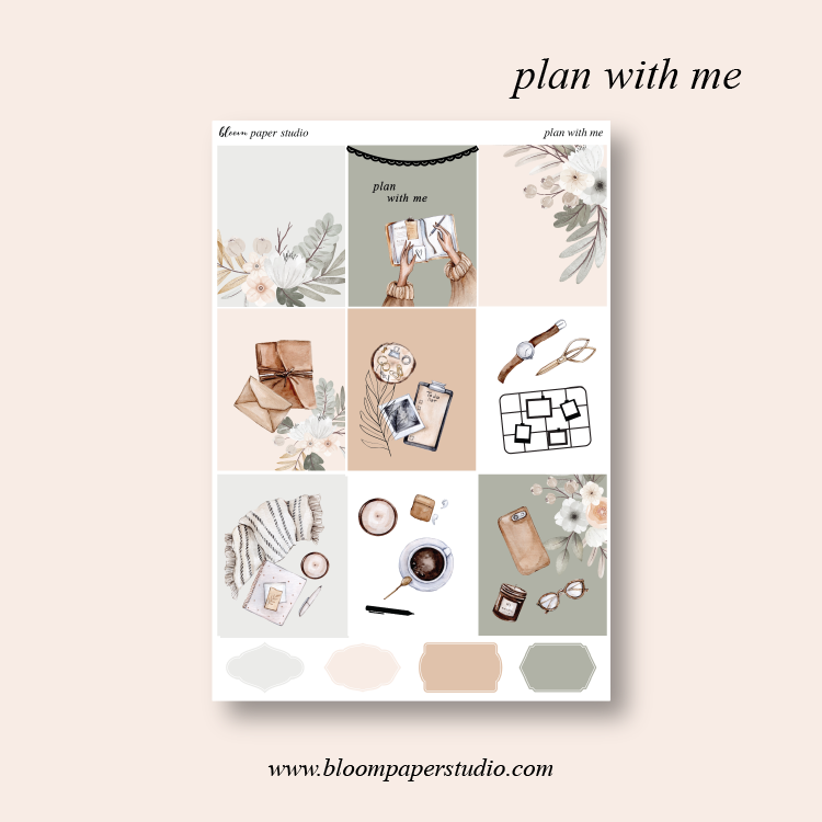 Plan with Me Foiled Planner Sticker Kit