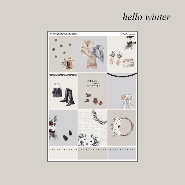Hello Winter Foiled Planner Sticker Kit