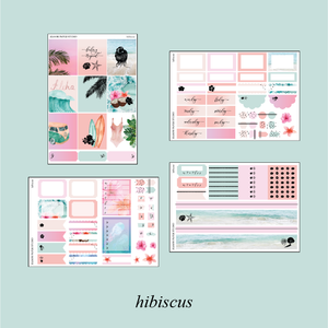 Hibiscus Foiled Planner Sticker Kit
