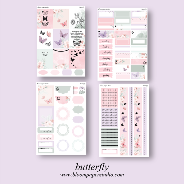 Butterfly Foiled Planner Sticker Kit