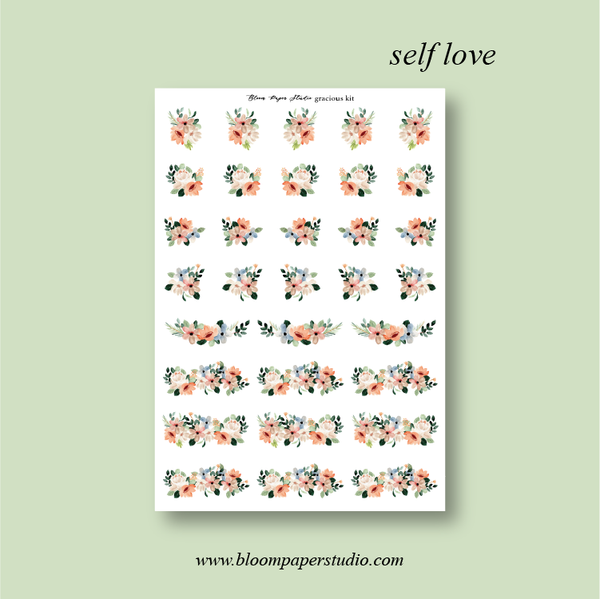 Self Love Foiled Planner Sticker Kit