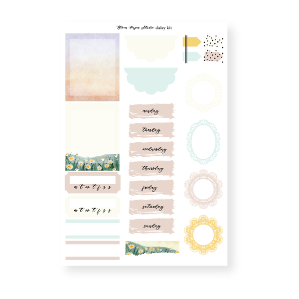 Daisy Foiled Planner Sticker Kit
