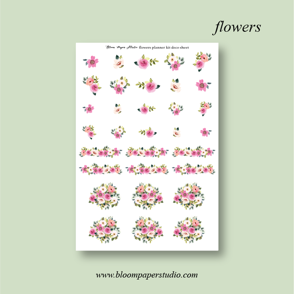 Flower Foiled Planner Sticker Kit