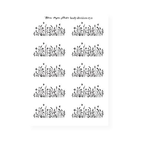 Foiled Leafy Divider Planner Stickers 17.0