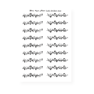Foiled Leafy Divider Planner Stickers 20.0
