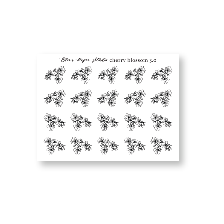 Foiled Cherry Blossom Planner Stickers 3.0
