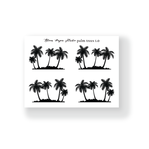 Foiled Palm Trees Planner Stickers 1.0