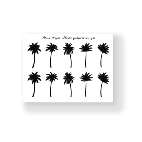Foiled Palm Trees Planner Stickers 4.0