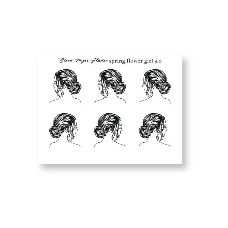 Foiled Spring Flower Girl Planner Stickers 3.0