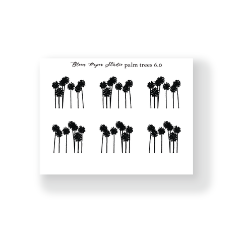 Foiled Palm Trees Planner Stickers 6.0