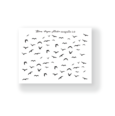 Foiled Seagulls Planner Stickers 1.0