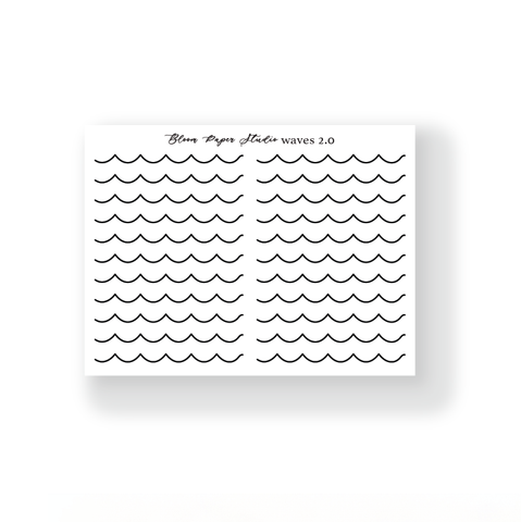 Foiled Waves Planner Stickers 2.0