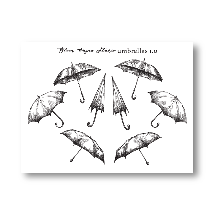 Foiled Umbrella Planner Stickers 1.0